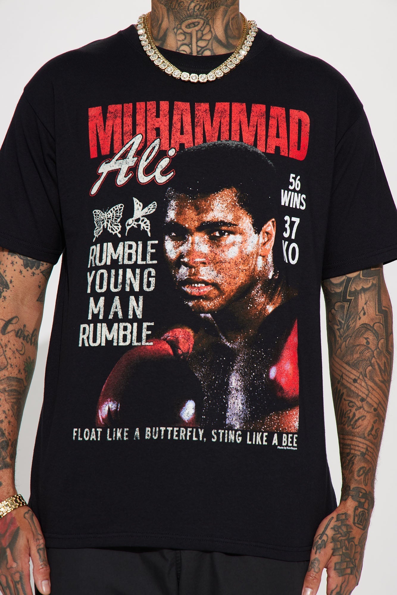 Muhammad Ali Rumble Short Sleeve Tee - Black Fashion Nova