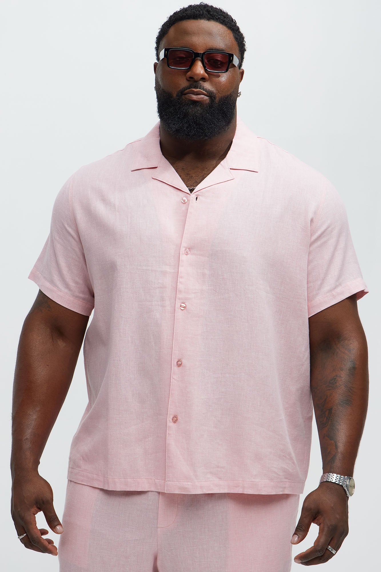 Bahamas Linen Shirt - Pink Fashion Nova