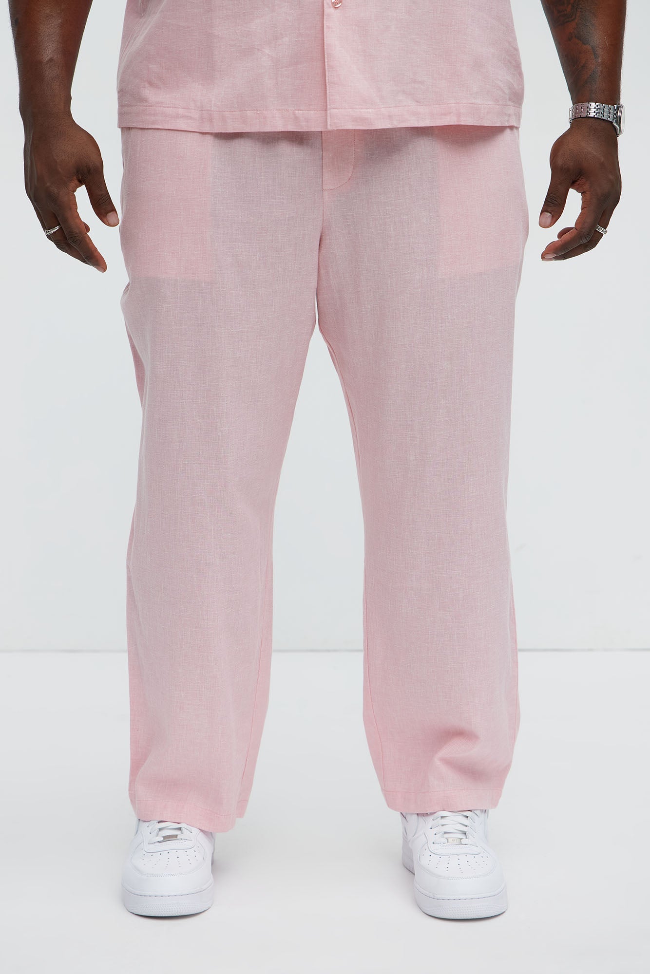 Bahamas Straight Linen Pants - Pink Fashion Nova