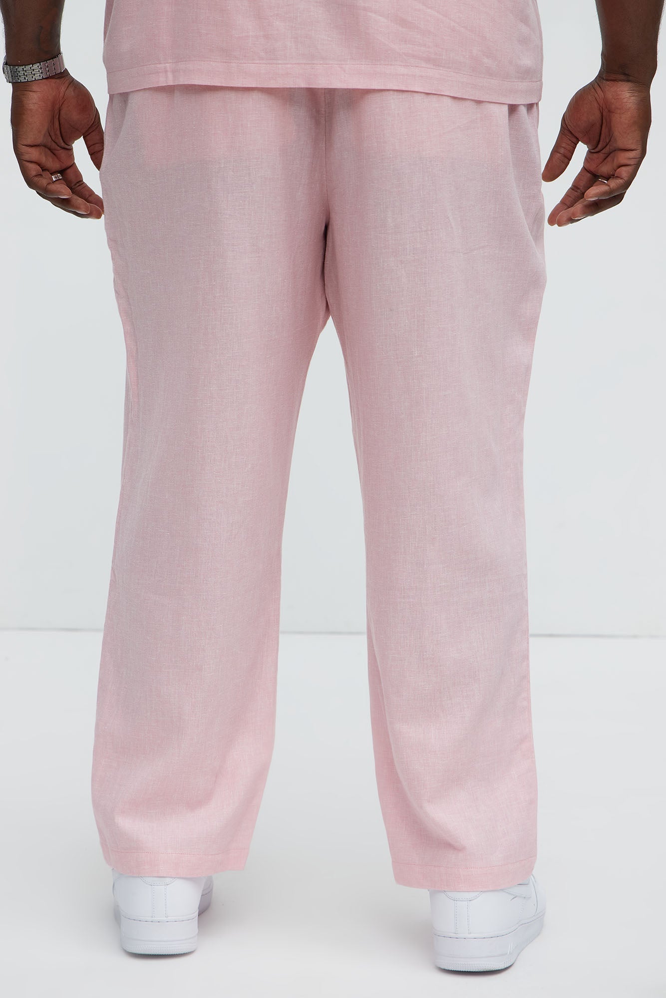 Bahamas Straight Linen Pants - Pink Fashion Nova