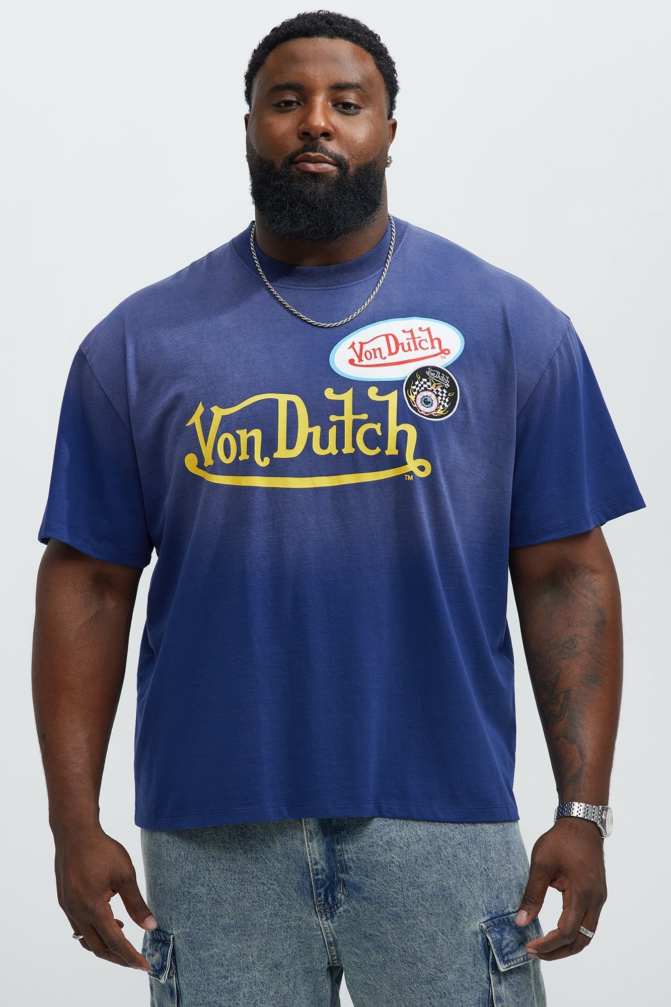 Von Dutch Patch Short Sleeve Crew Tee - Navy Fashion Nova