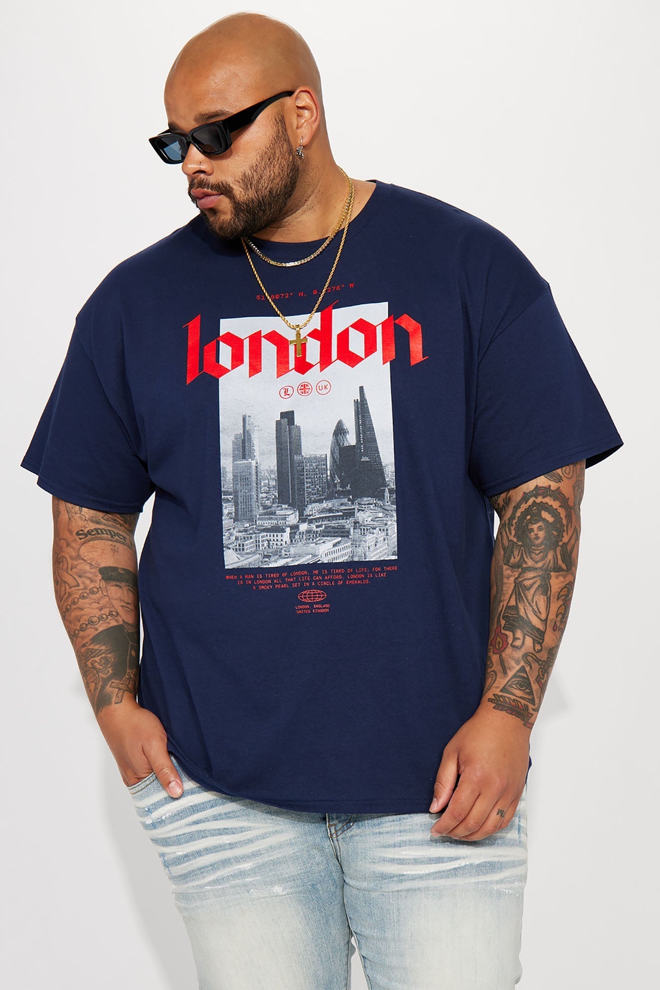 London Short Sleeve Tee - Navy Fashion Nova