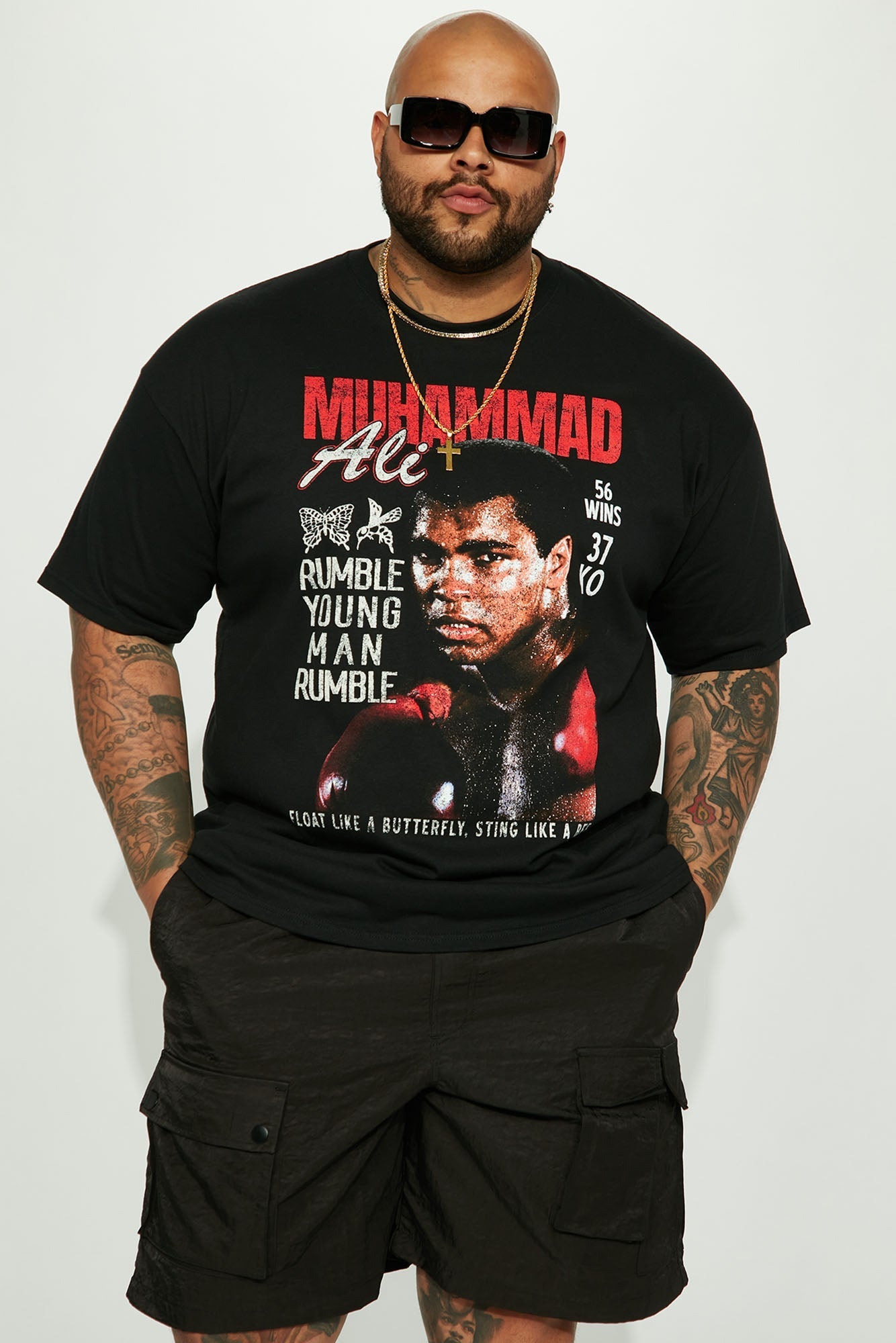 Muhammad Ali Rumble Short Sleeve Tee - Black Fashion Nova