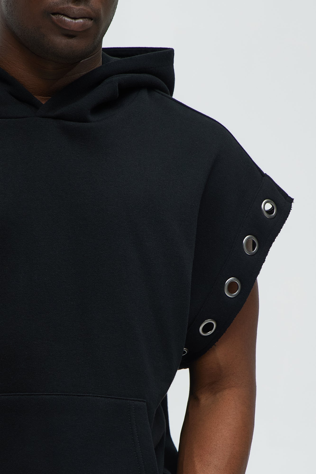 Tyson Ring Sleeveless Hoodie - Black Fashion Nova