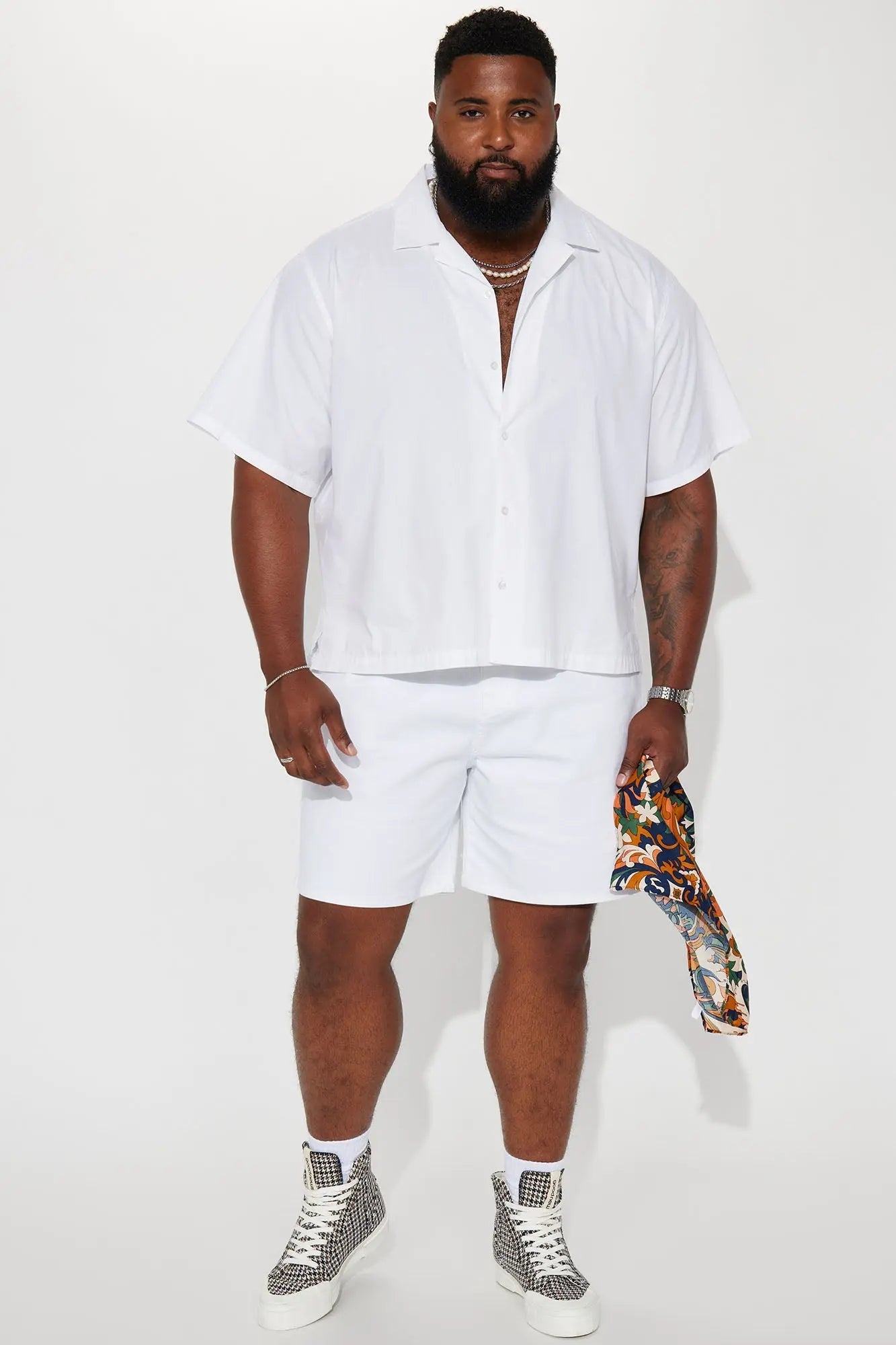 Ryland Relaxed Cotton Short Sleeve Cuban Shirt - White Fashion Nova