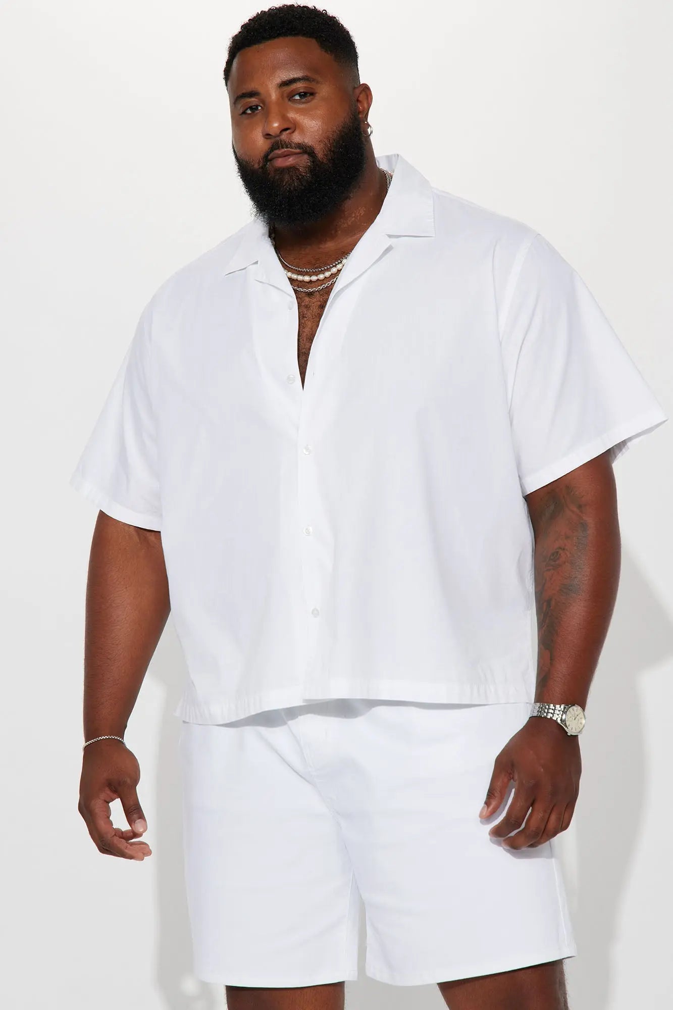 Ryland Relaxed Cotton Short Sleeve Cuban Shirt - White Fashion Nova