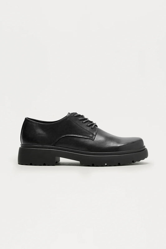 Chunky Lace Up Shoes - Black Fashion Nova
