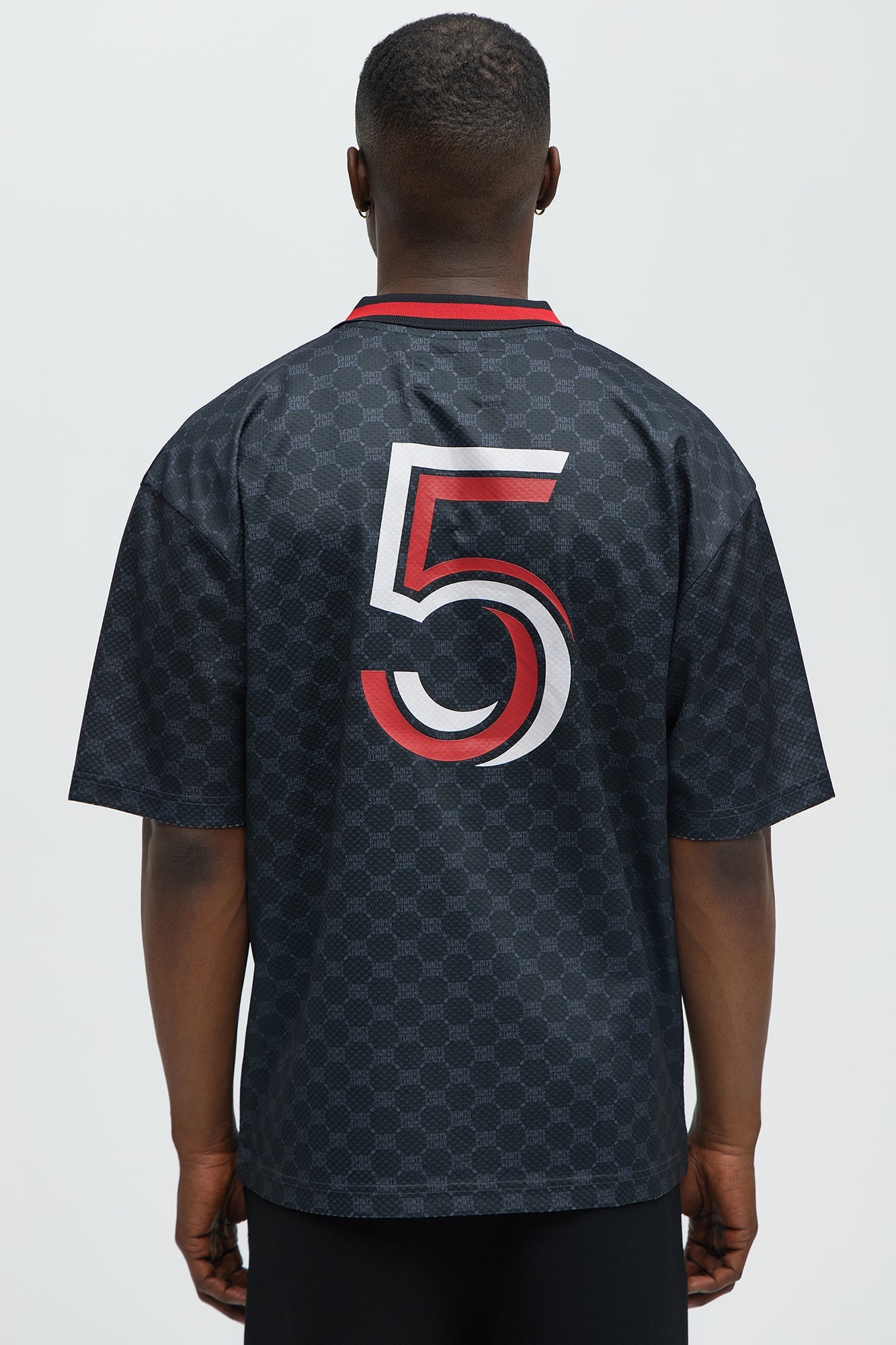 Saints Johnny Collar Soccer Jersey - Black Fashion Nova