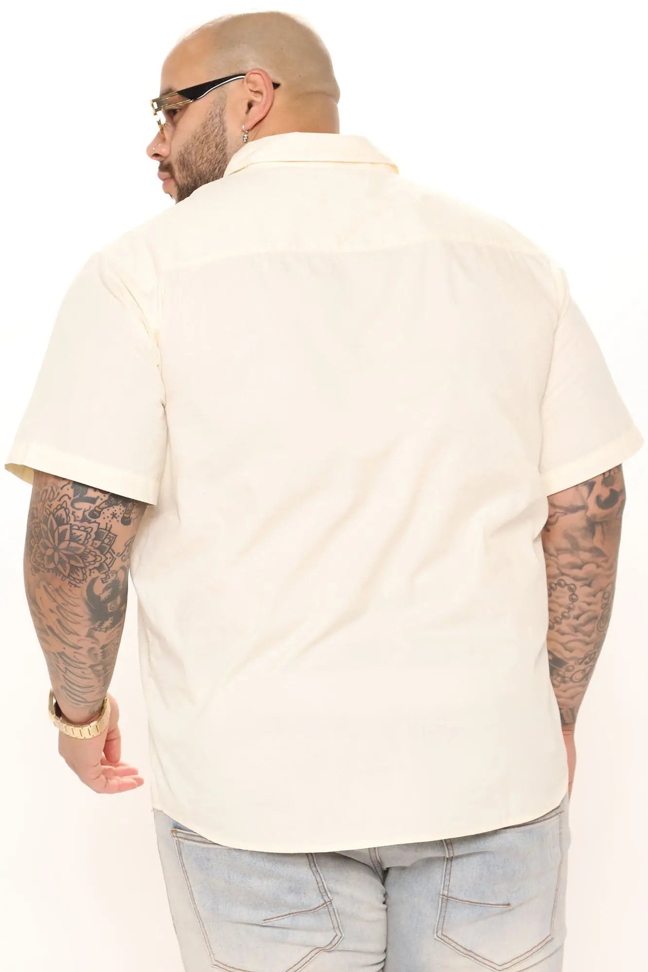 Ryland Short Sleeve Button Up Shirt - Off White Fashion Nova