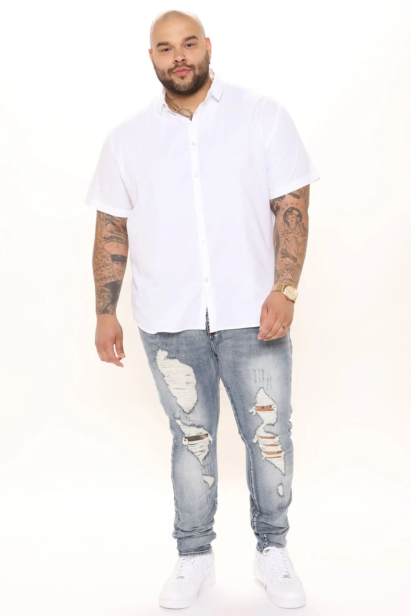Ryland Short Sleeve Button Up Shirt - White Fashion Nova