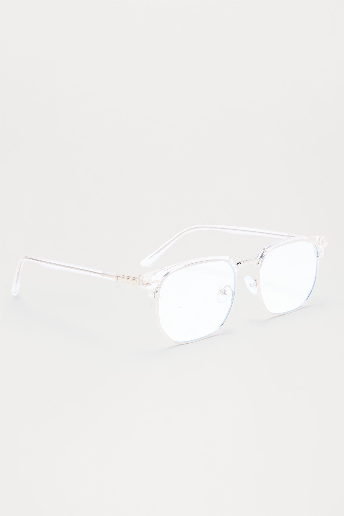 Capella Blue Light Sunglasses - Clear/Silver Fashion Nova