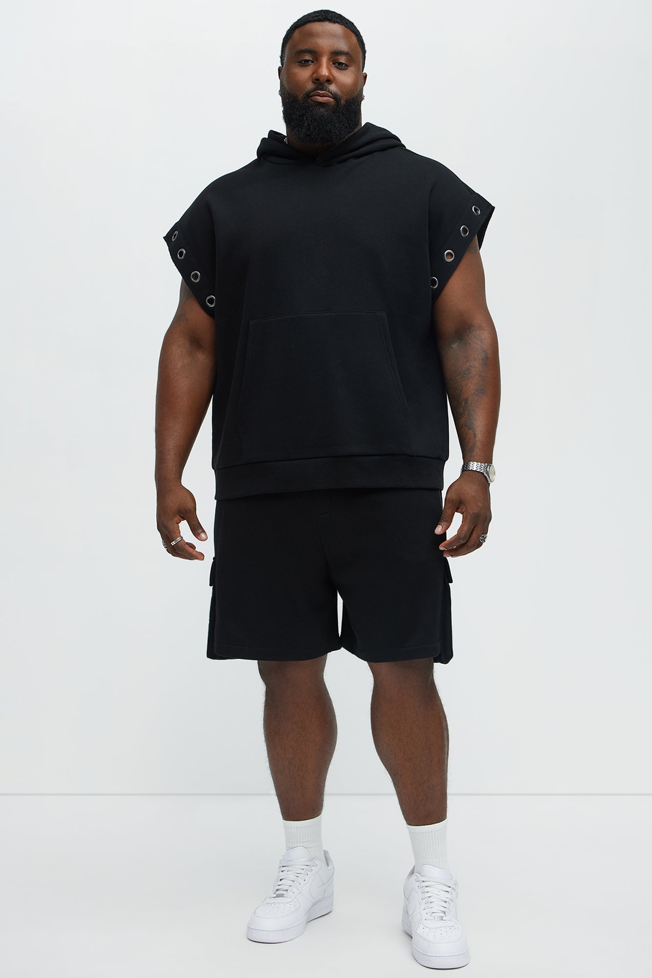 Tyson Ring Sleeveless Hoodie - Black Fashion Nova