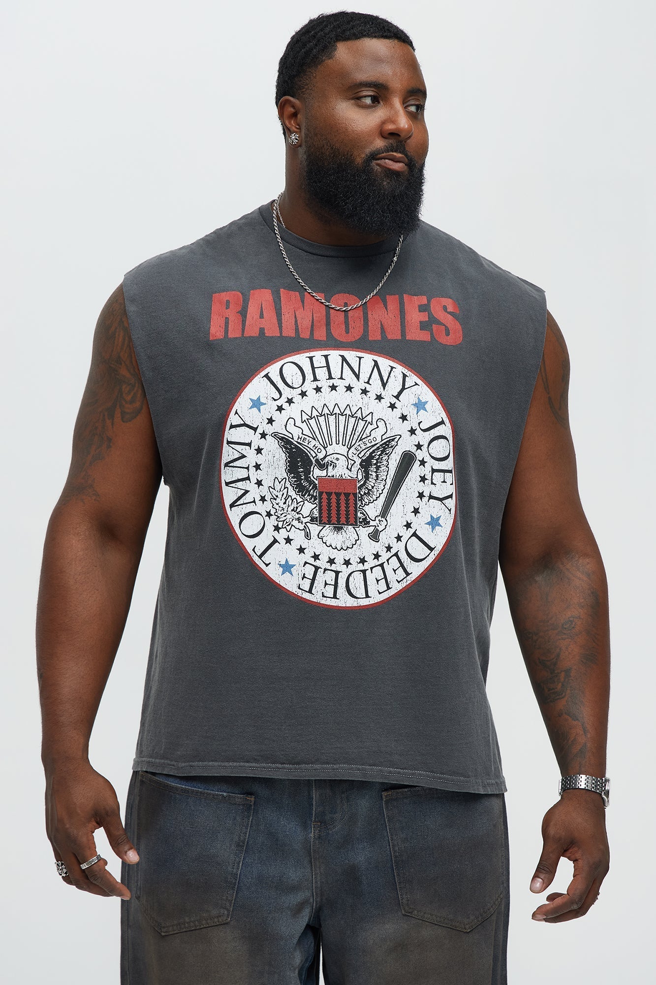 Hey Ho Ramones Muscle Tank - Black Fashion Nova