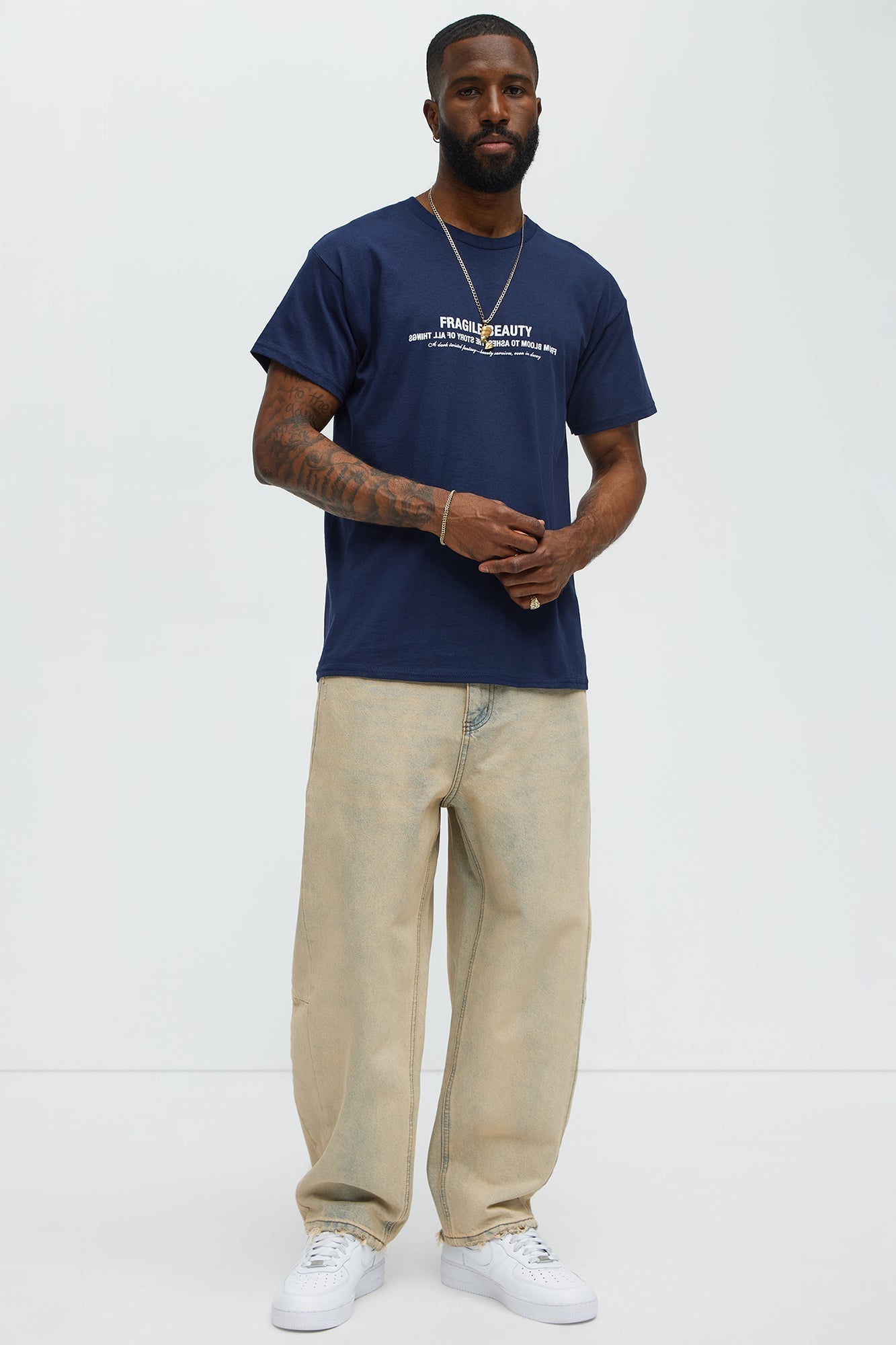 Fragile Beauty Short Sleeve Tee - Navy Fashion Nova