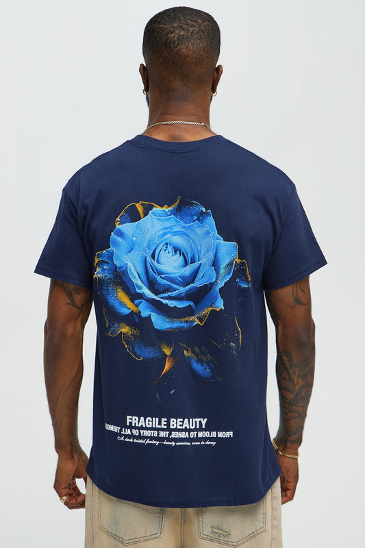 Fragile Beauty Short Sleeve Tee - Navy Fashion Nova