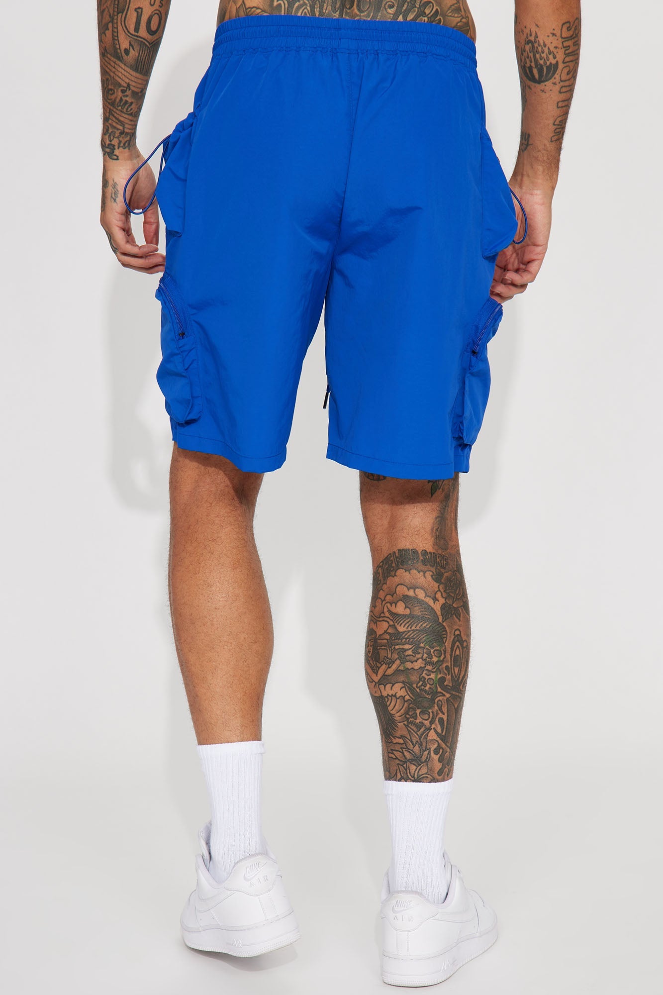 All This And That Nylon Cargo Shorts - Royal Fashion Nova