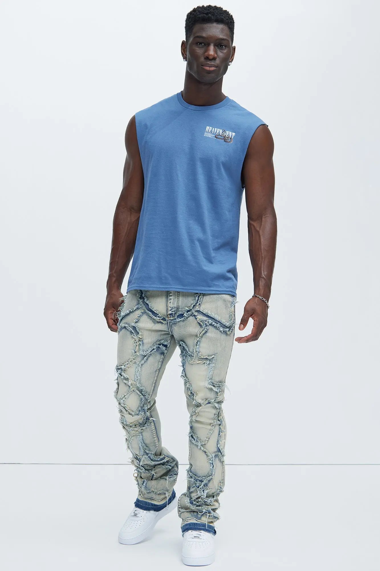 Fray All Ways Stacked Skinny Flare Jeans - Light Blue Fashion Nova