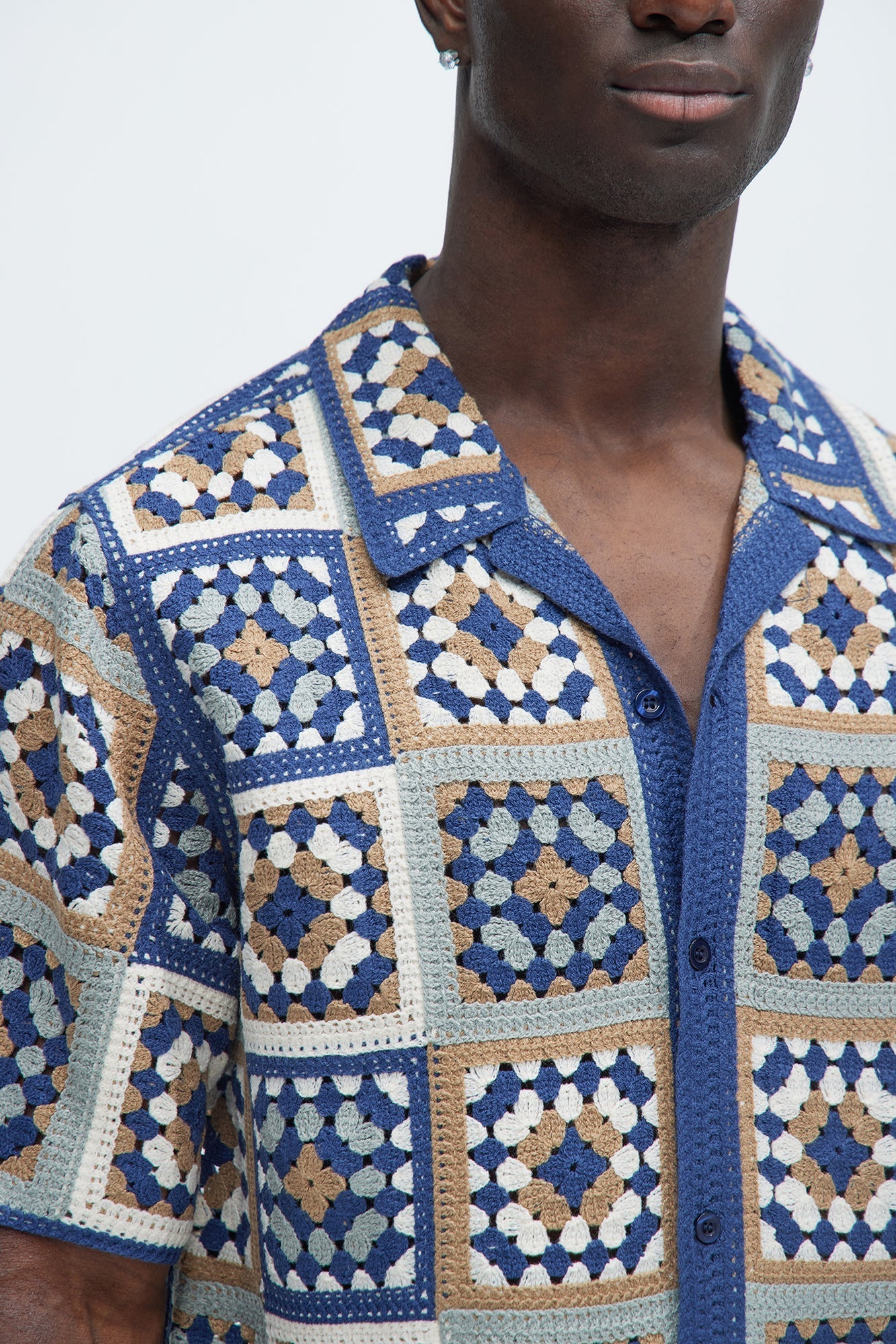 Nolan Textured Shirt - Tan/Multi Fashion Nova