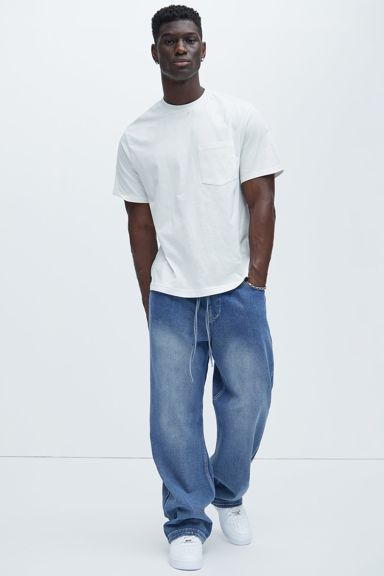 The All Day Flex Waist Baggy Jean - Indigo Fashion Nova