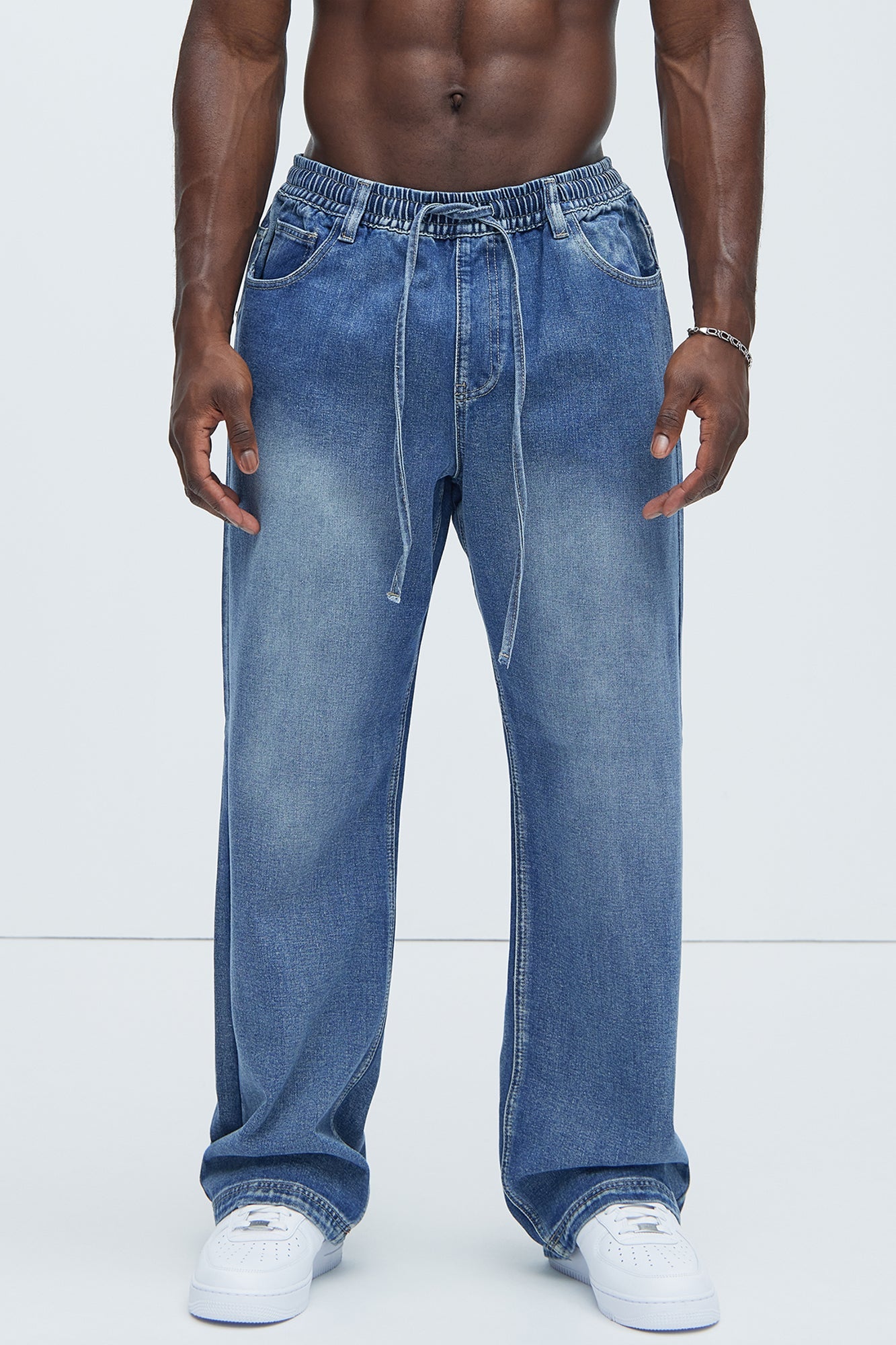 The All Day Flex Waist Baggy Jean - Indigo Fashion Nova