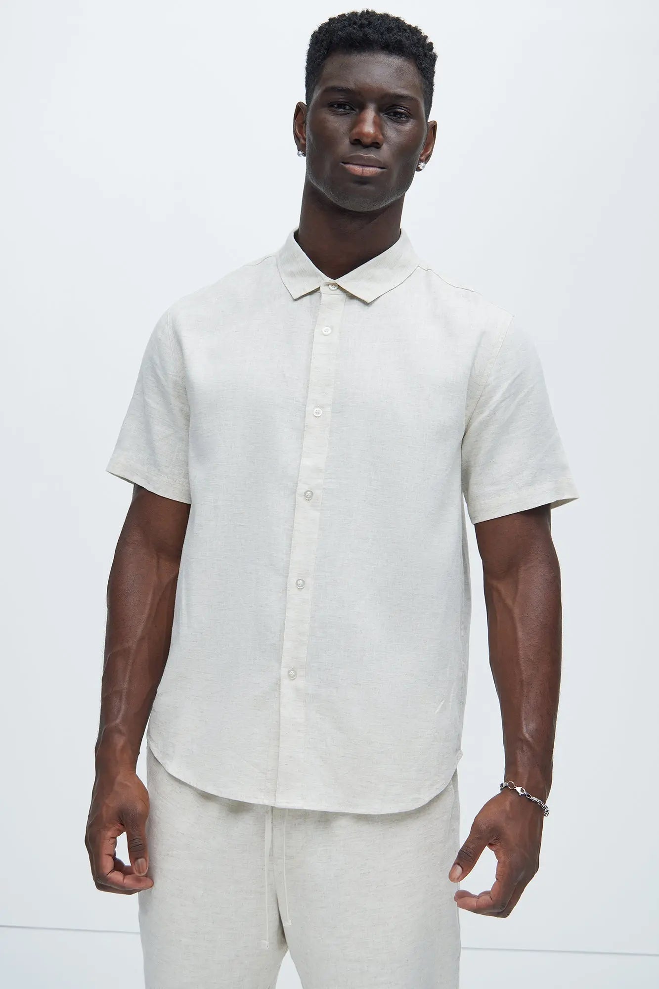 Bahamas Linen Classic Button Up Shirt - Oatmeal Fashion Nova