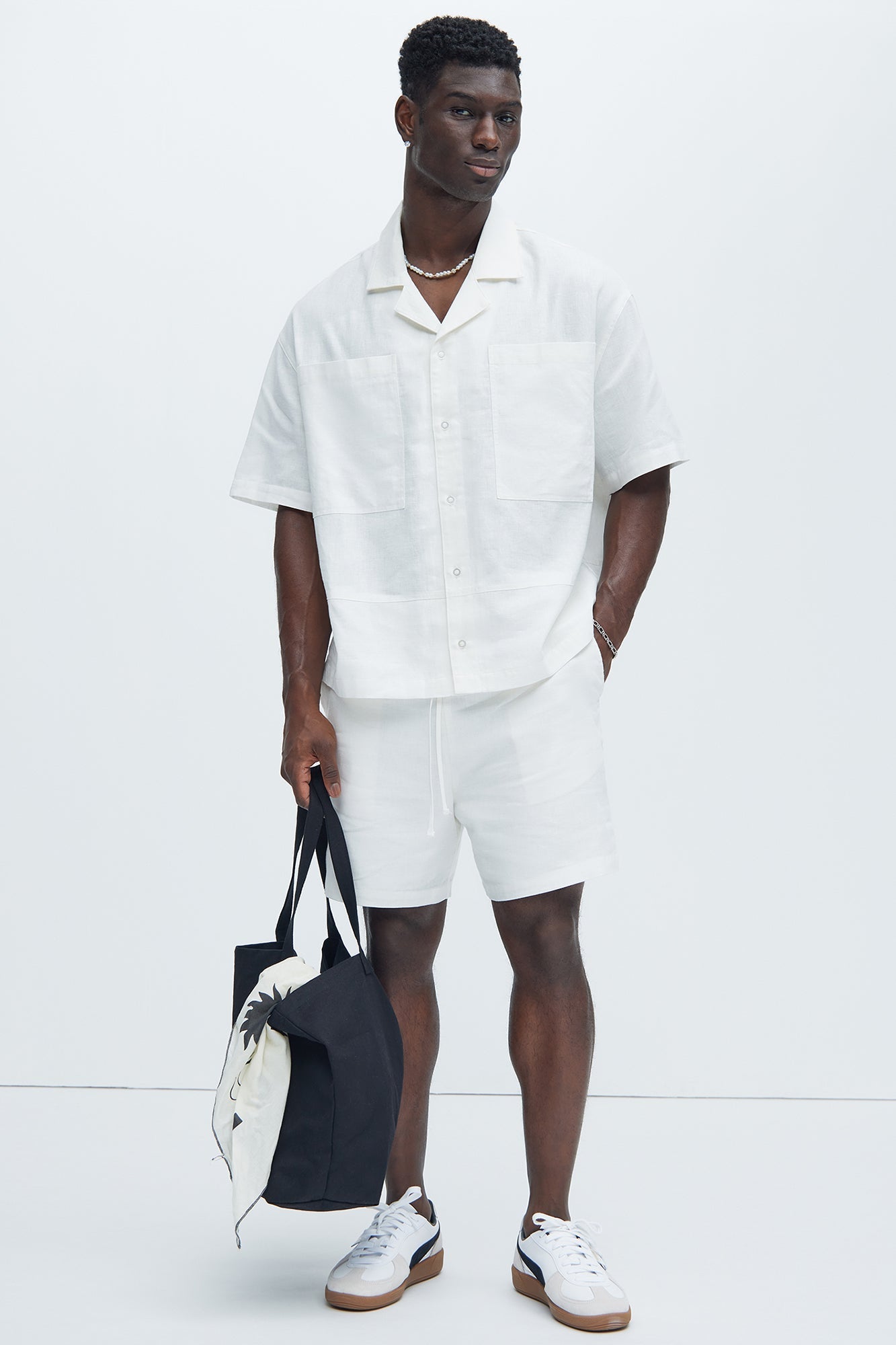 Bahamas Linen Cuban Boxy Shirt - White Fashion Nova