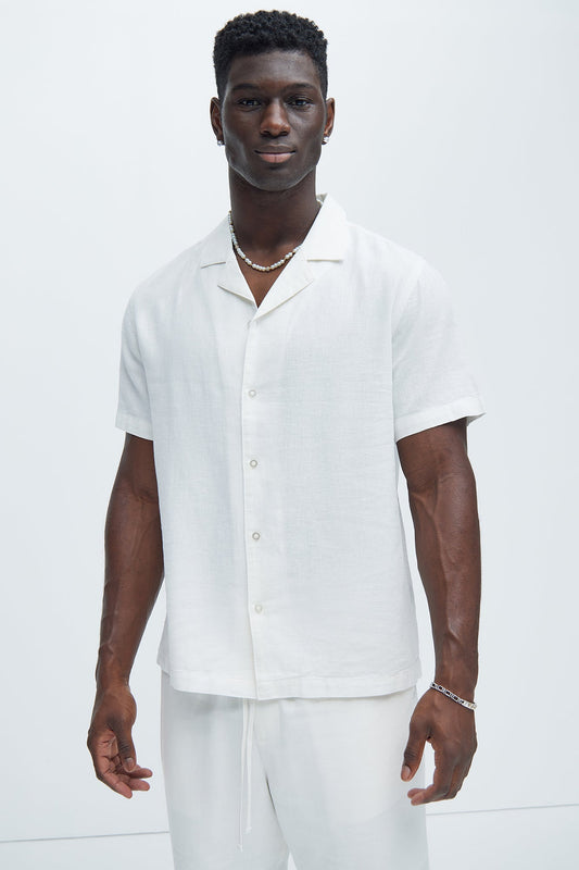 Bahamas Linen Shirt - White Fashion Nova