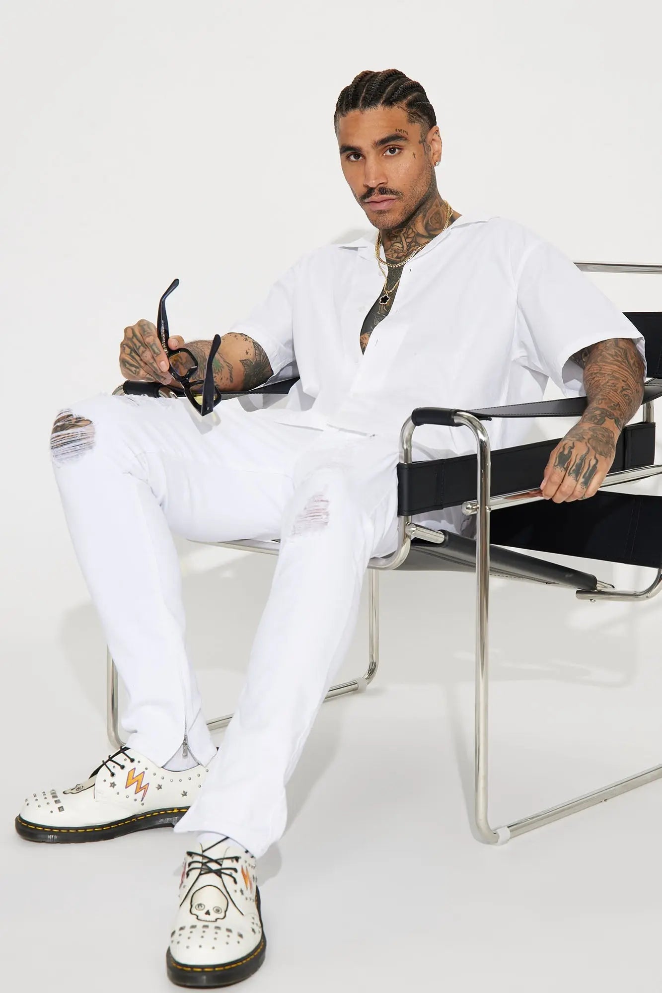 Ryland Relaxed Cotton Short Sleeve Cuban Shirt - White Fashion Nova