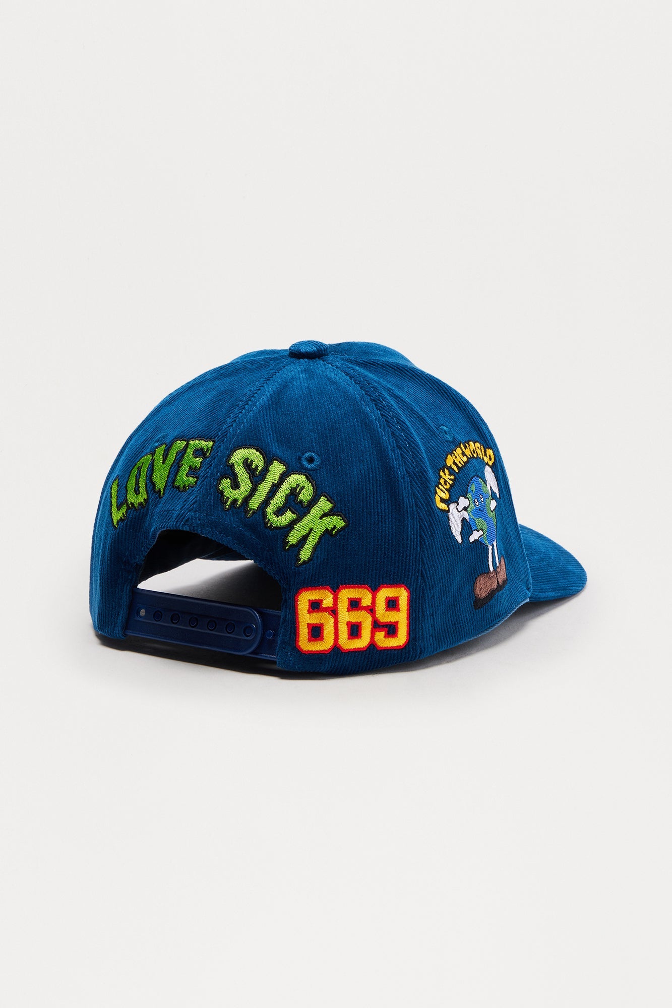 Love Sight Corduroy Snapback Hat - Navy Fashion Nova