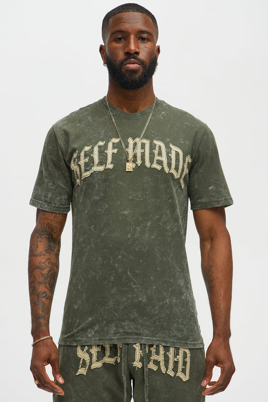 Self Made Short Sleeve Tee - Olive Fashion Nova