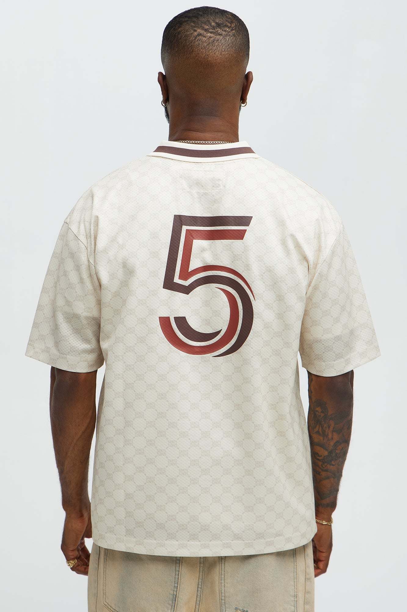 Saints Johnny Collar Soccer Jersey - Ivory Fashion Nova