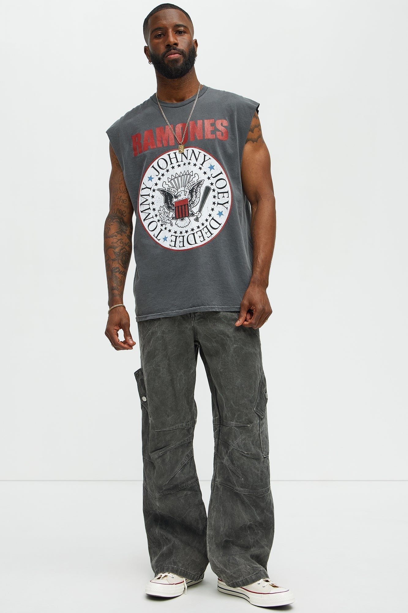 Hey Ho Ramones Muscle Tank - Black Fashion Nova