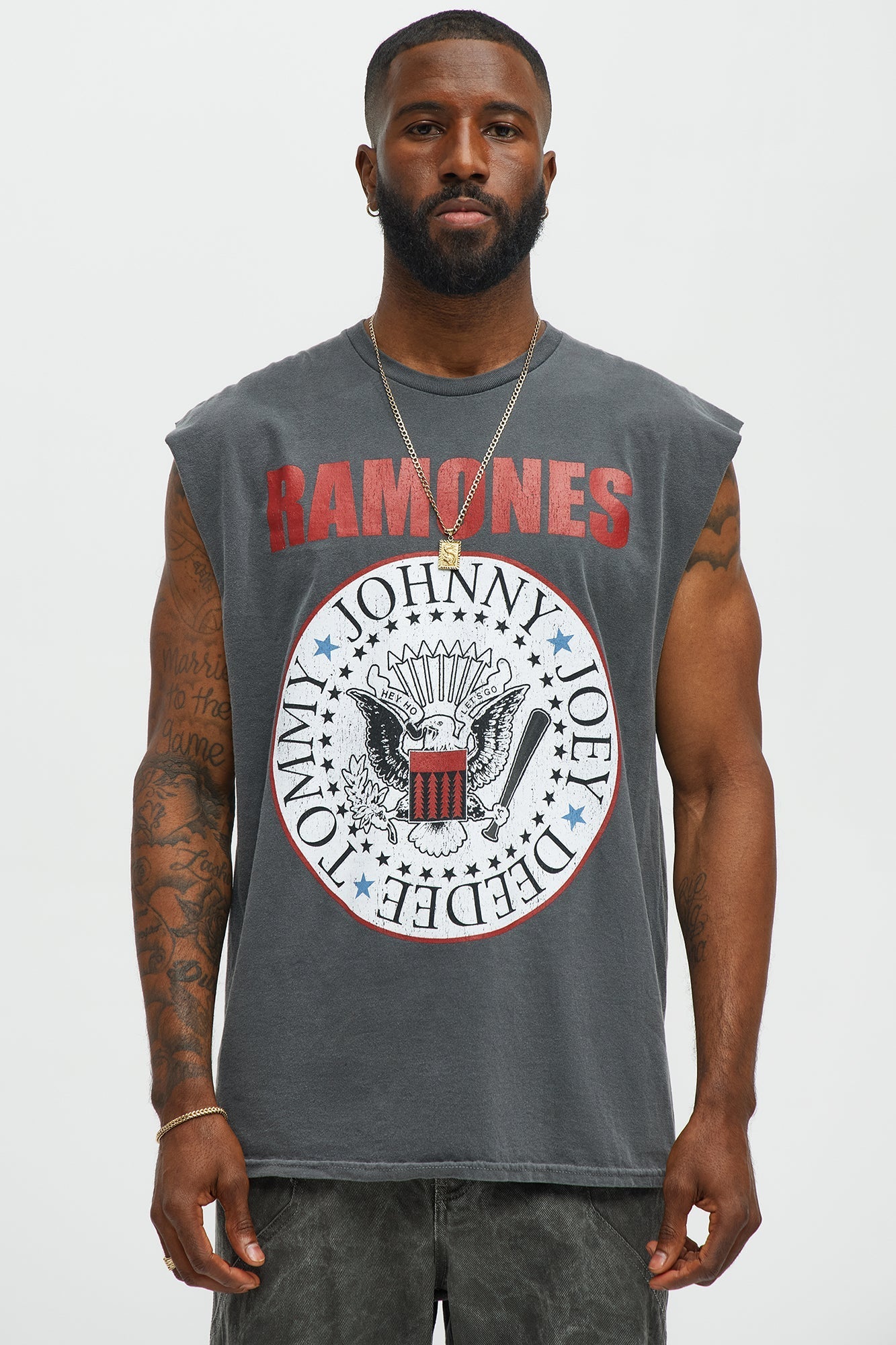 Hey Ho Ramones Muscle Tank - Black Fashion Nova