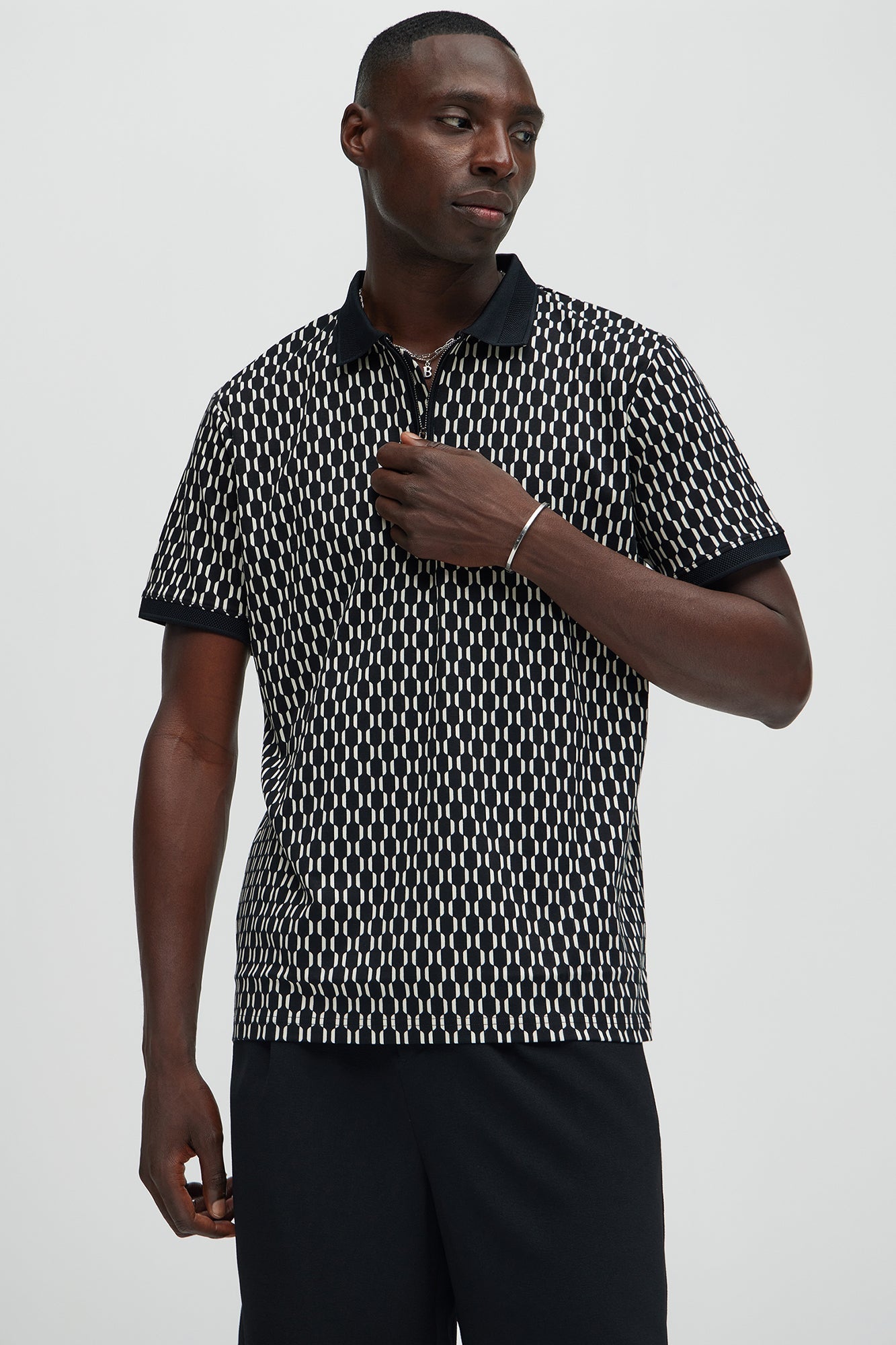 Interlocked Polo - Black Fashion Nova