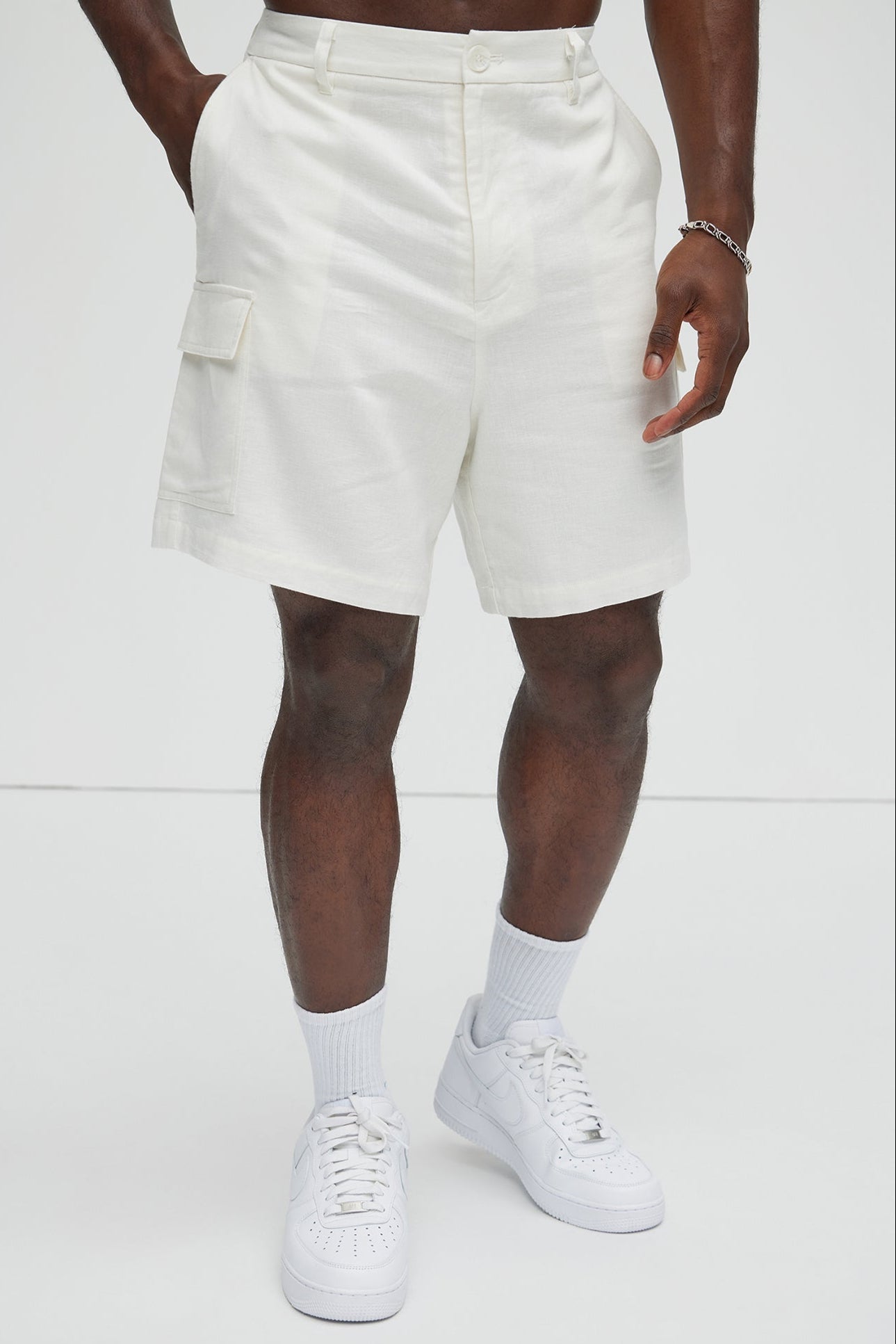 Bahamas Linen Cargo Shorts - White Fashion Nova
