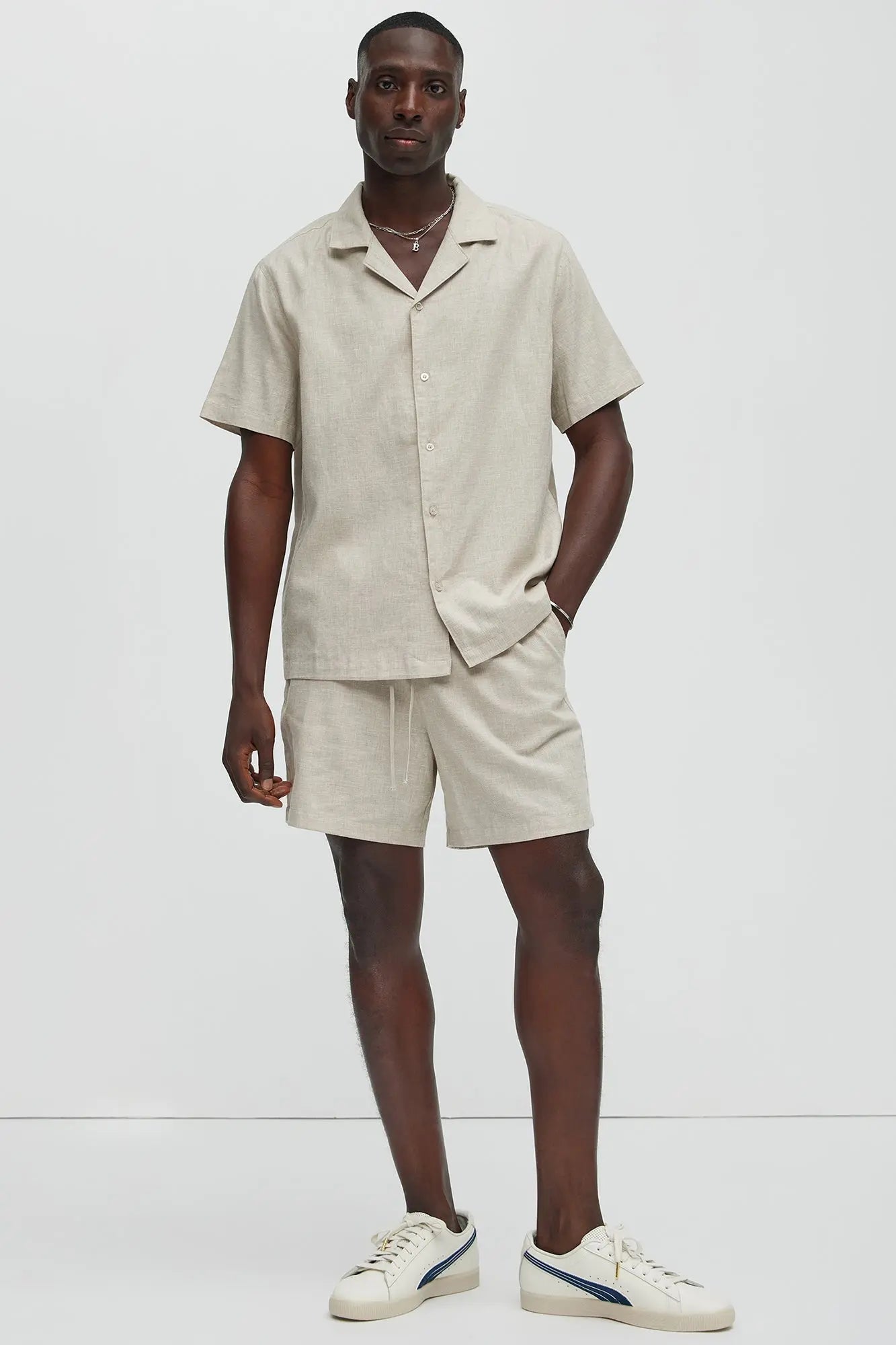 Bahamas Linen Shorts - Stone Fashion Nova