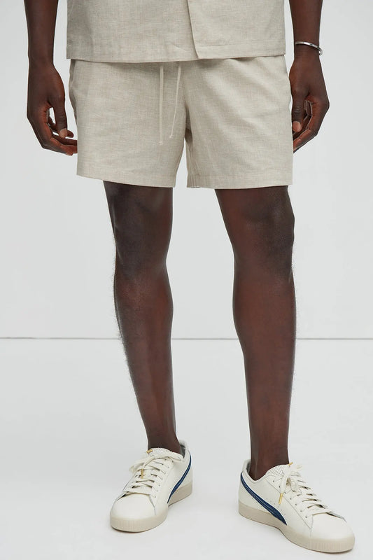 Bahamas Linen Shorts - Stone Fashion Nova