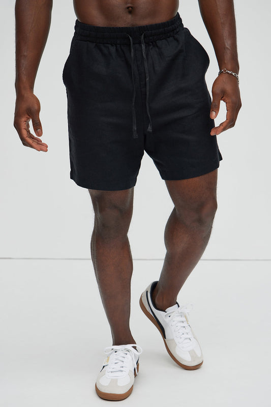 Bahamas Linen Shorts - Black Fashion Nova