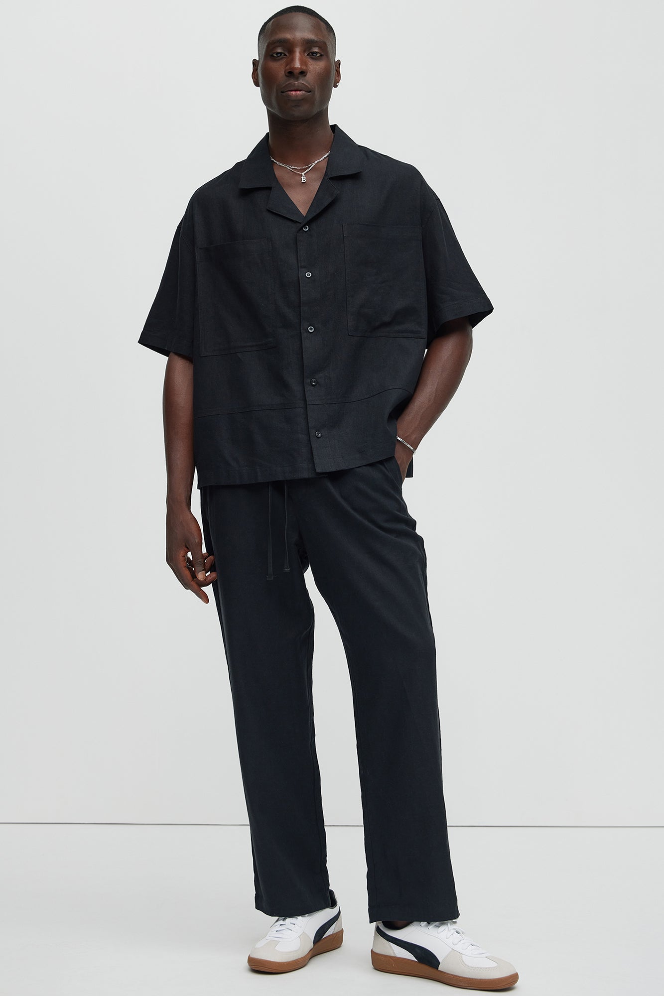 Bahamas Straight Linen Pants - Black Fashion Nova