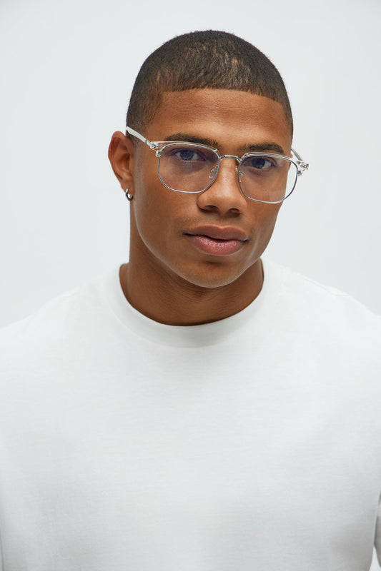 Capella Blue Light Sunglasses - Clear/Silver Fashion Nova