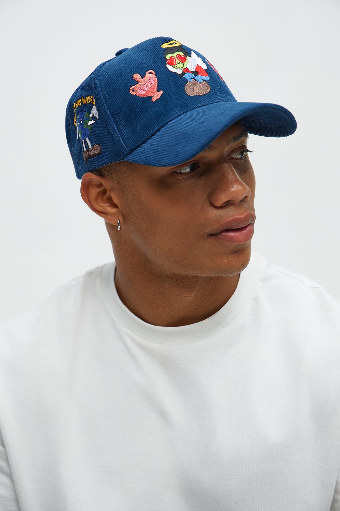 Love Sight Corduroy Snapback Hat - Navy Fashion Nova