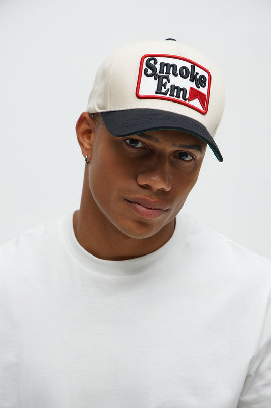 Smoke 'Em Snapback Hat - Stone/Combo Fashion Nova