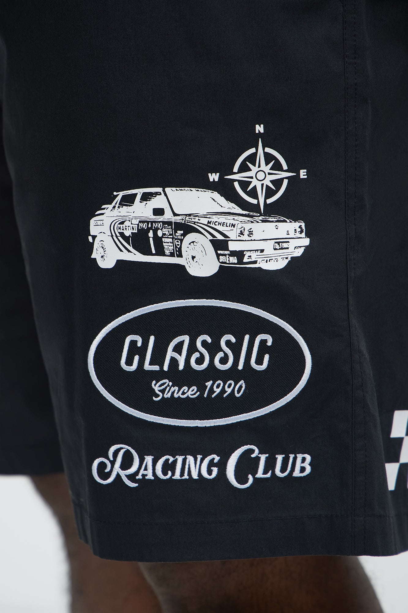 Racing Club Relaxed Drawstring Shorts - Black Fashion Nova
