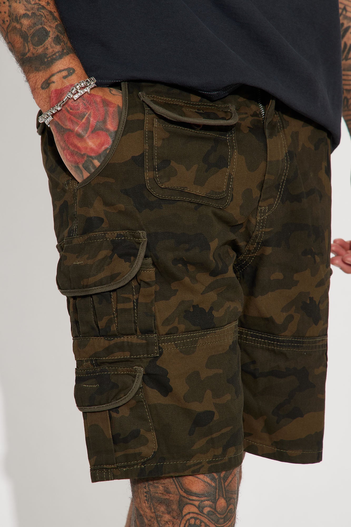 Next Moves Twill Cargo Shorts - Camouflage Fashion Nova