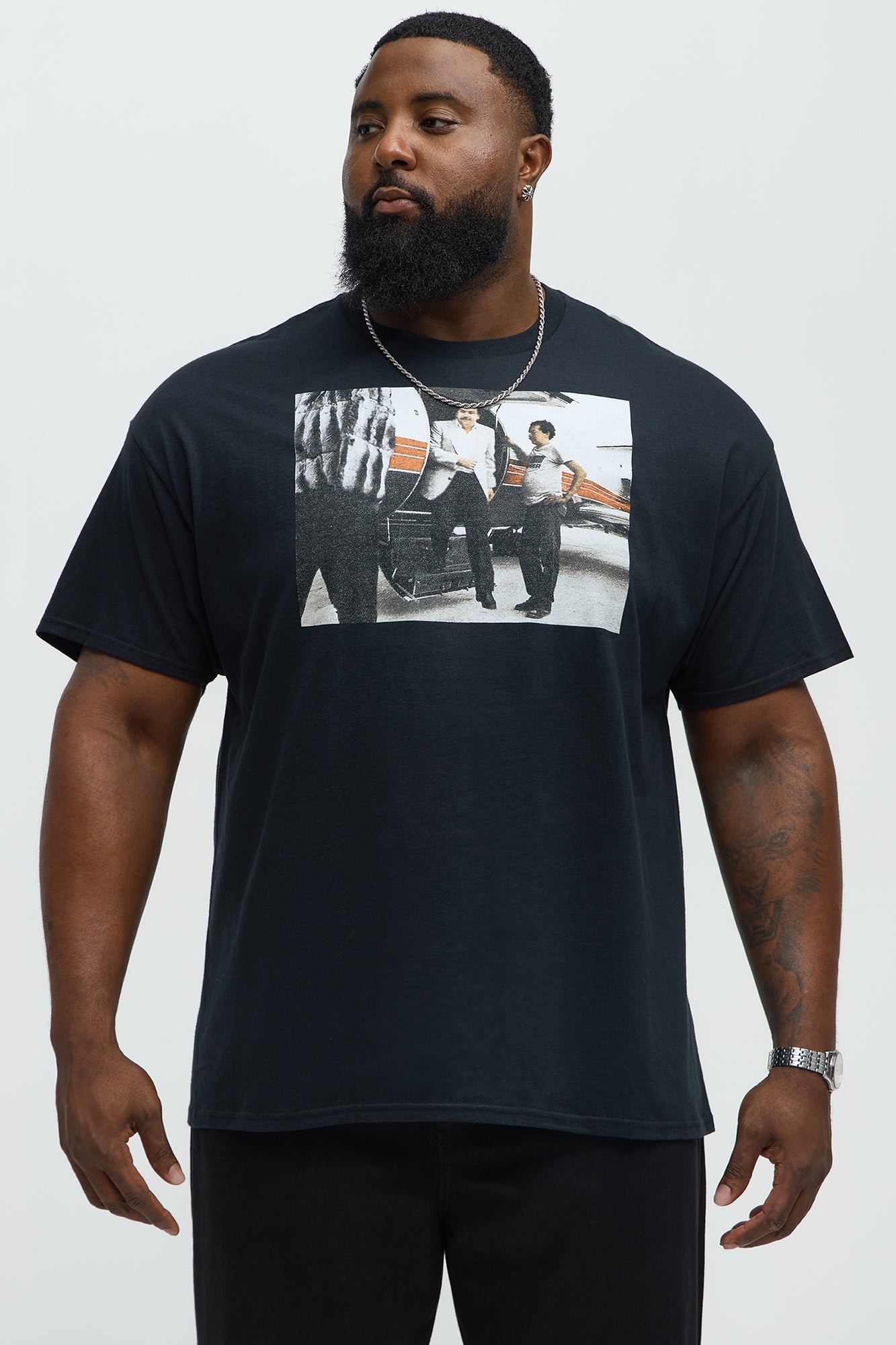 Pablo Escobar Private Plane Short Sleeve Tee - Black Fashion Nova