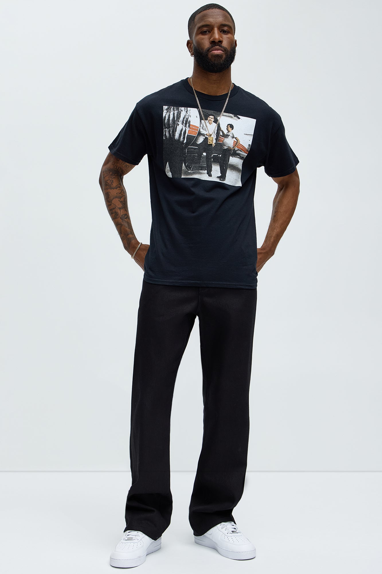 Pablo Escobar Private Plane Short Sleeve Tee - Black Fashion Nova