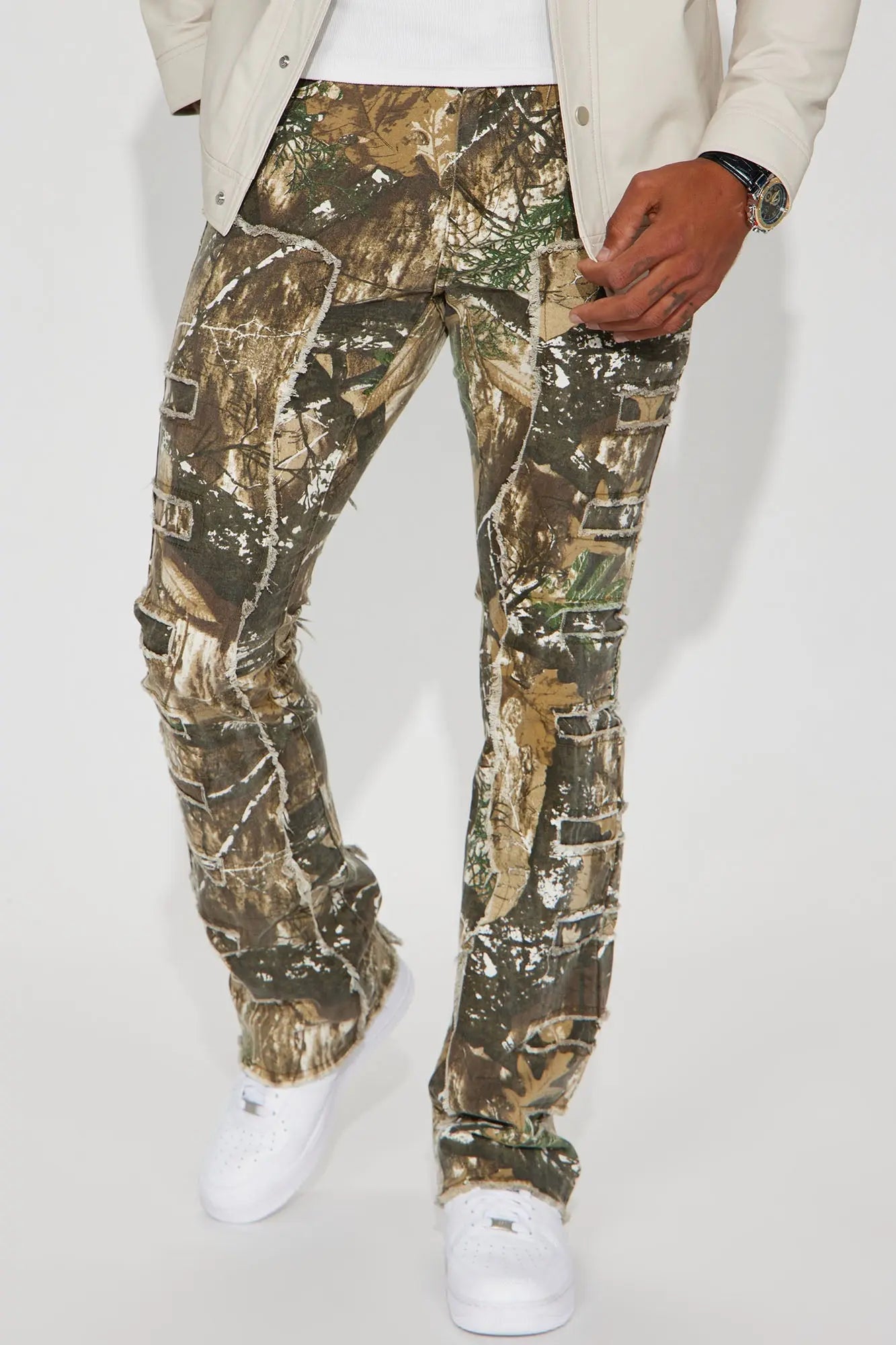 In Action Camo Stacked Skinny Flare Jeans - Camouflage Fashion Nova