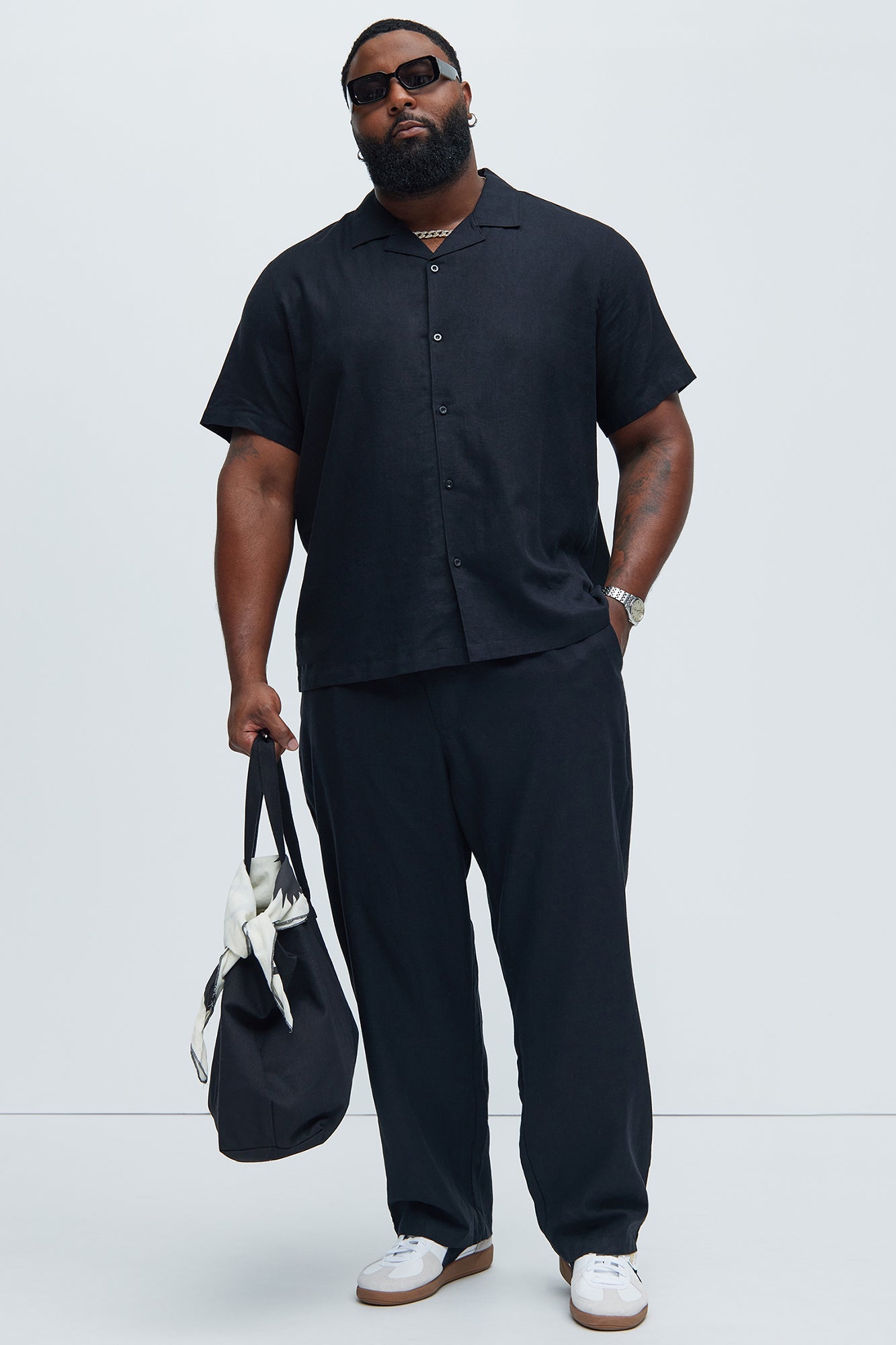 Bahamas Straight Linen Pants - Black Fashion Nova
