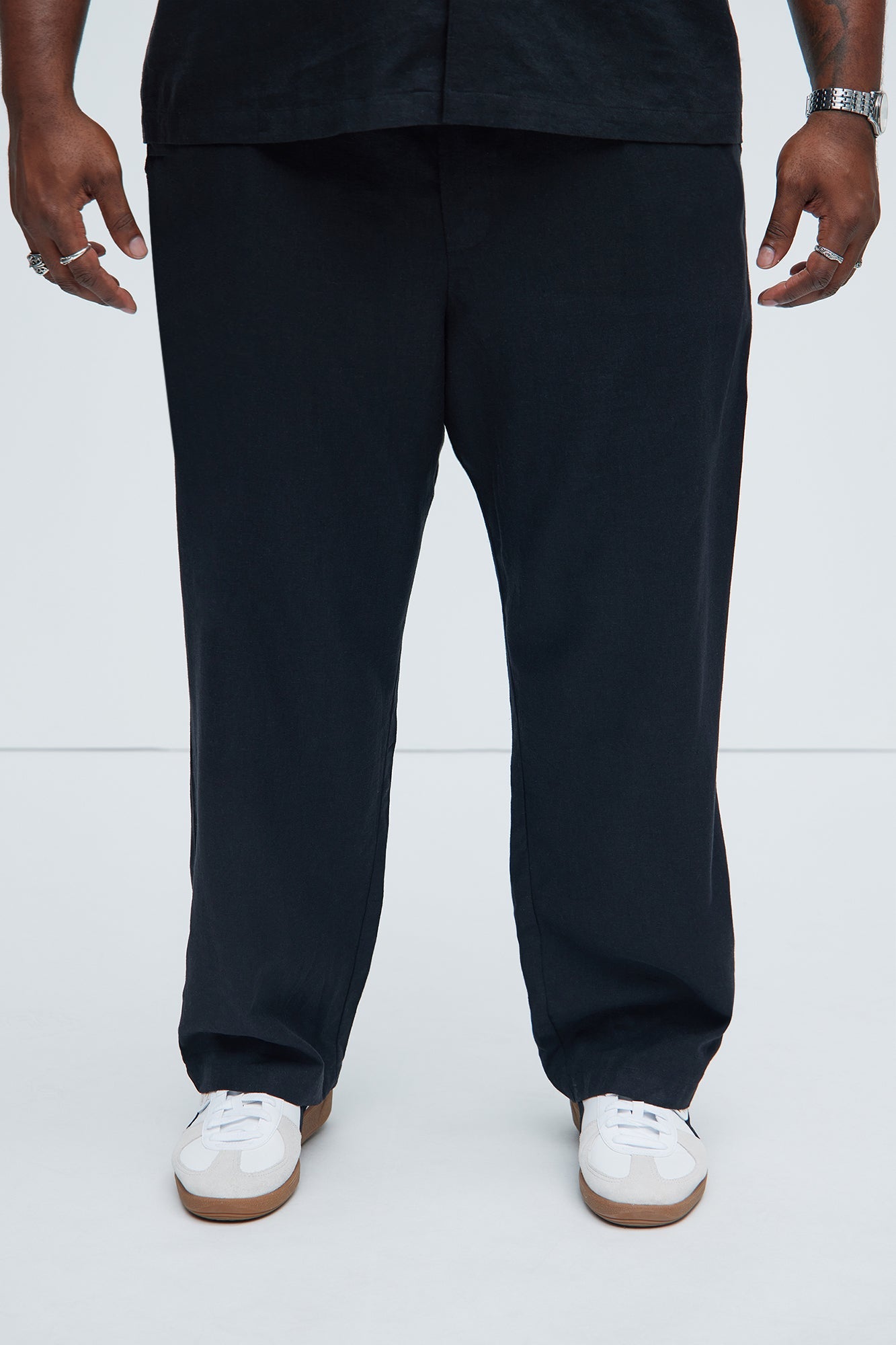 Bahamas Straight Linen Pants - Black Fashion Nova