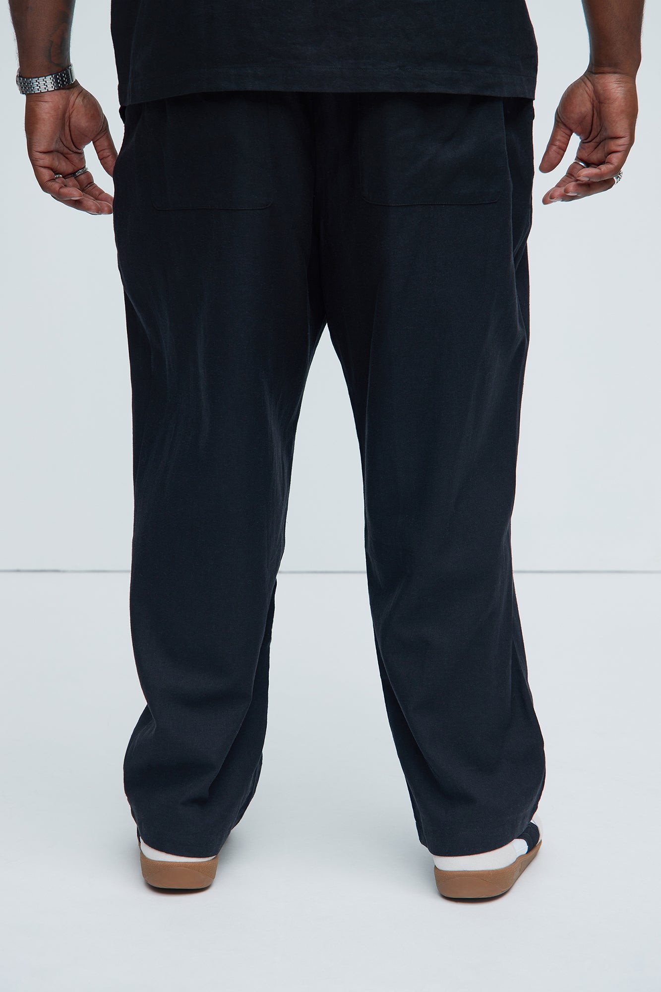 Bahamas Straight Linen Pants - Black Fashion Nova